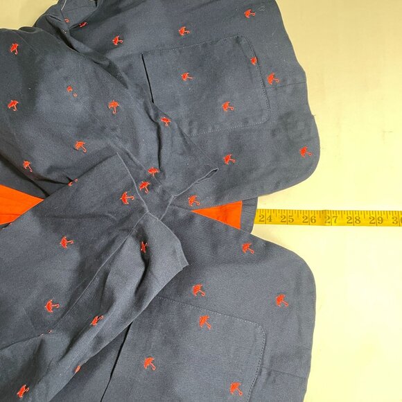 Modcloth‎ Embroidered Blazer Jacket Womens Plus 28 Navy Blue Umbrellas Novelty - Picture 14 of 14